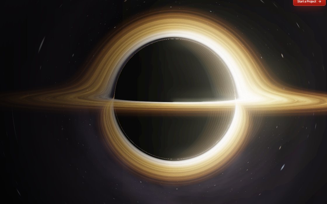 Event horizon: a black hole with a lensed accretion disk, ray-traced in real time